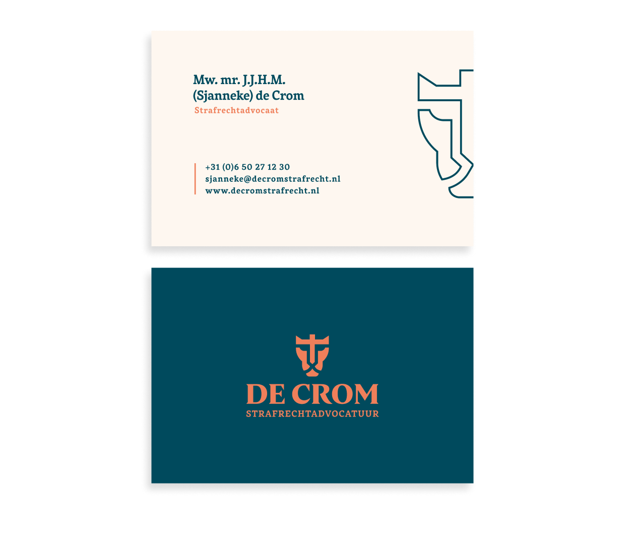 De Crom Strafrechtadvocatuur visitekaartjes